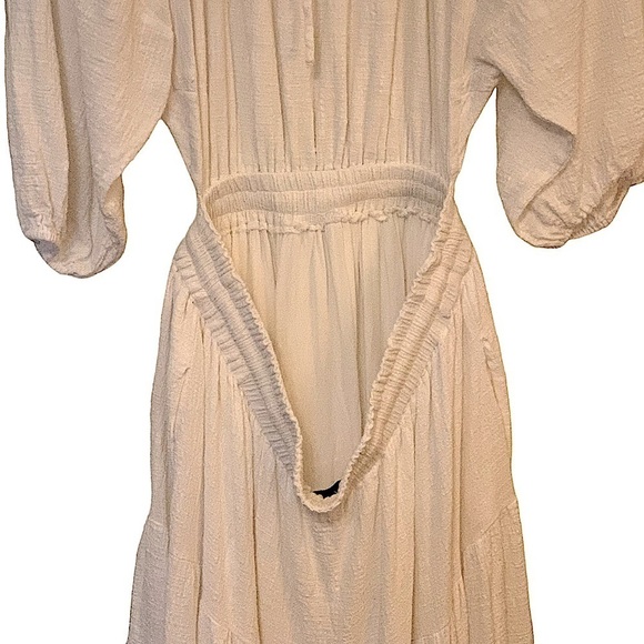 OLIA Ivory Cotton Gauze Backless Dress Size XL - Picture 7 of 14